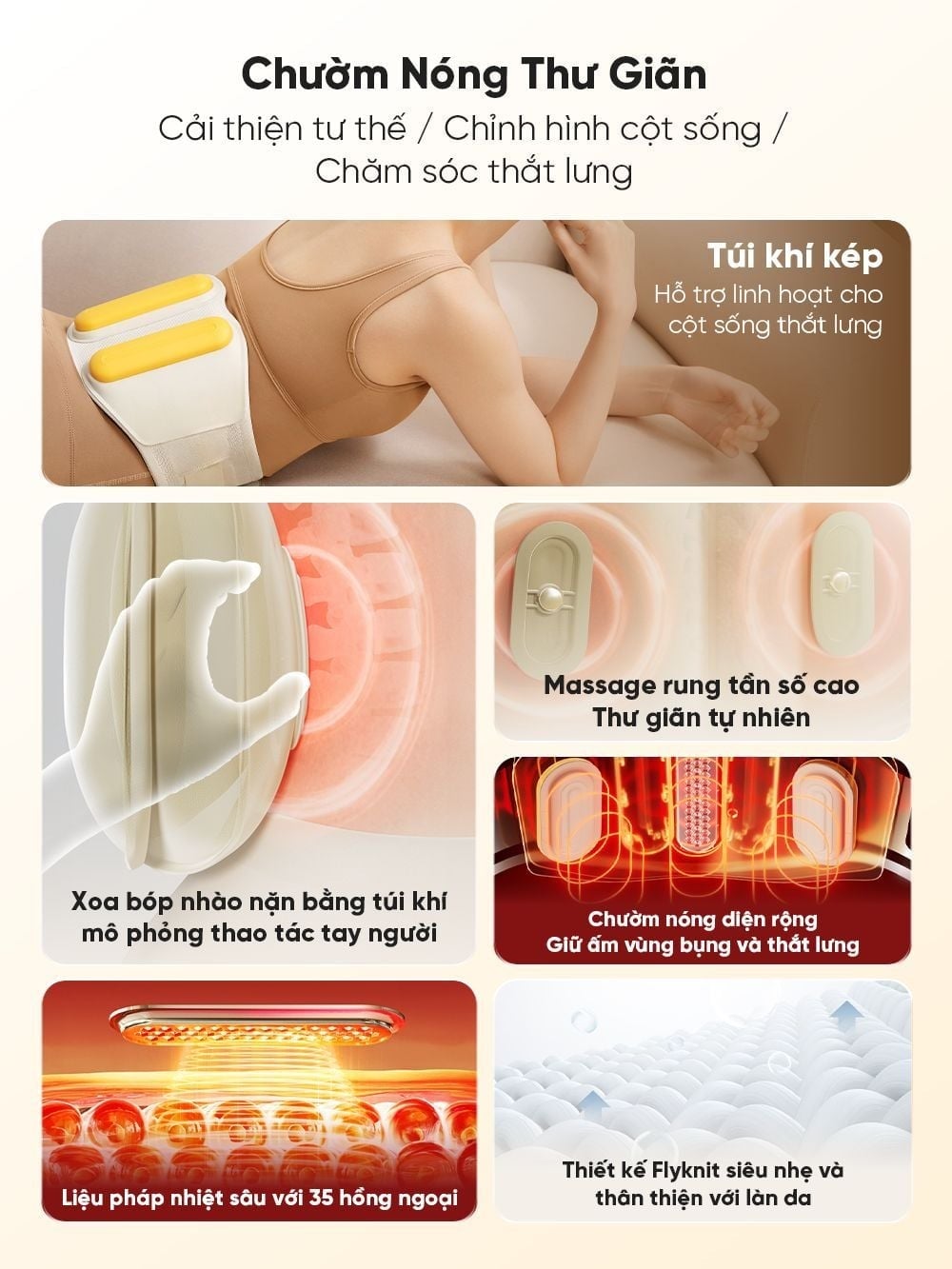 Đai Massage Chườm Nóng Bụng Và Thắt Lưng Breo Y2 – ảnh 3