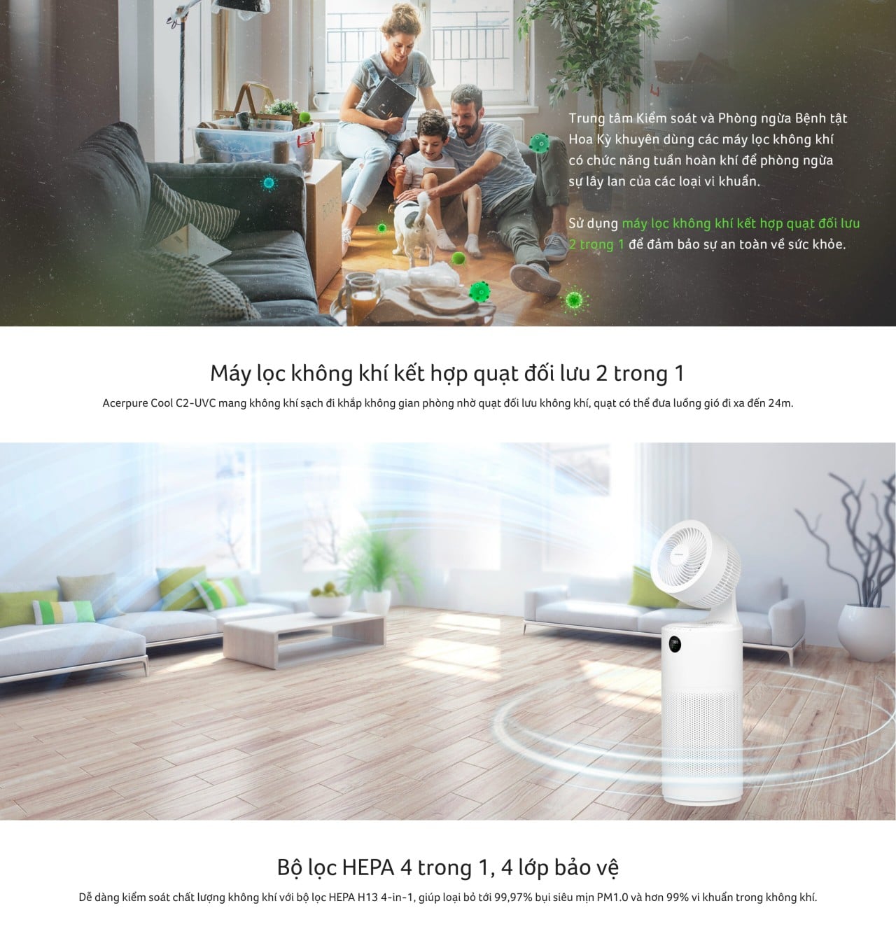Máy lọc không khí Acerpure COOL C2-UVC – ảnh 6