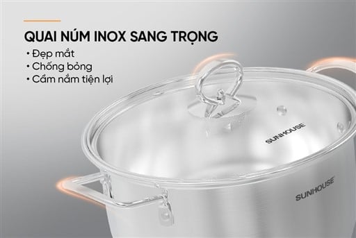 Bộ nồi inox 5 đáy Sunhouse SHG788 – ảnh 8