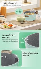 Bộ nồi chống dính vân đá đáy từ Sunhouse SHG7979MB ảnh 6