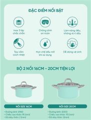 Bộ nồi inox liền đáy Sunhouse Mama SHG702 ảnh 6