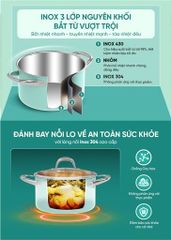 Bộ nồi inox liền đáy Sunhouse Mama SHG702 ảnh 7