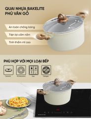 Bộ nồi chống dính vân đá đáy từ Sunhouse SHG7979MA ảnh 7