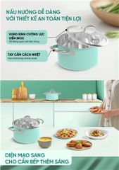 Bộ nồi inox liền đáy Sunhouse Mama SHG702 ảnh 8