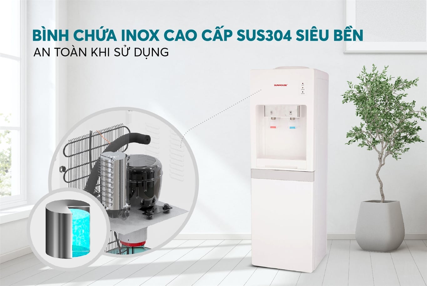 Cây nước nóng lạnh Sunhouse SHD9612 – ảnh 3