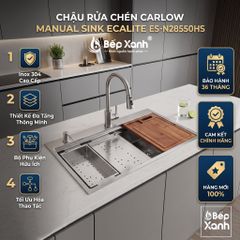Chậu rửa chén 2 hộc cao cấp Ecalite ES-N28550HS ảnh 8
