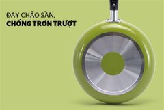 Cặp chảo nhôm trơn cạn Sunhouse PHI 18 + 24 (xanh - sampanh) ảnh 3