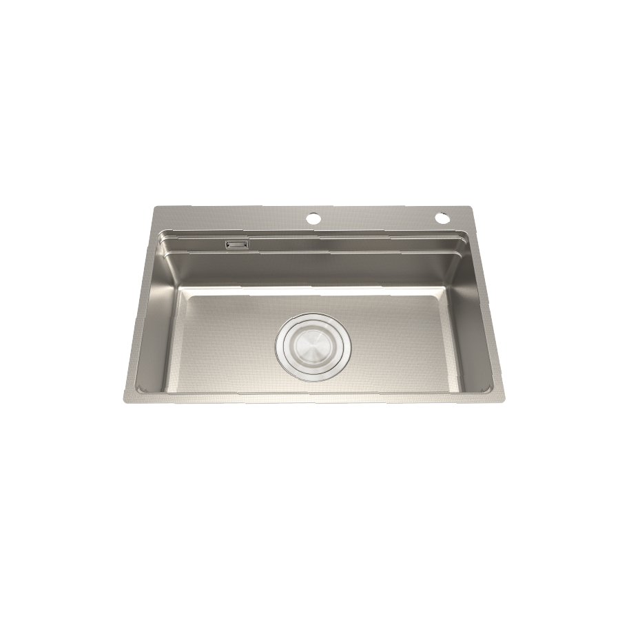 Chậu rửa chén 1 hố inox 304 linen kích thước 76cm Malloca MS7650LINEN