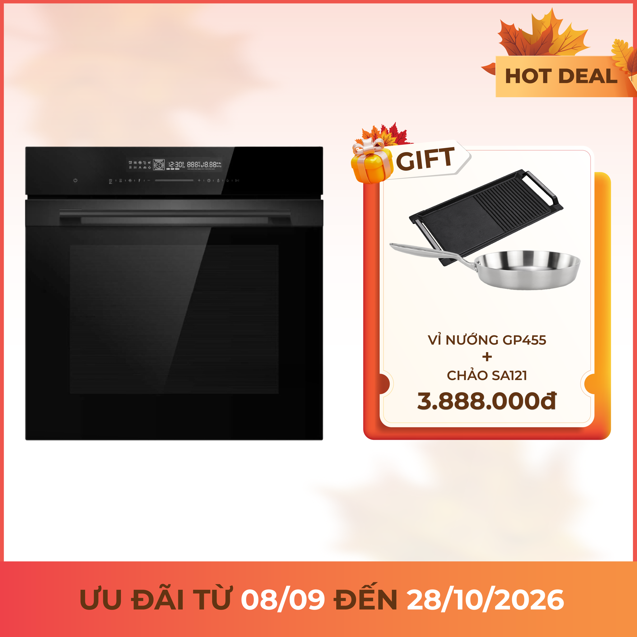 Lò nướng âm tủ 60cm dung tích 72L Malloca MOV1372BS