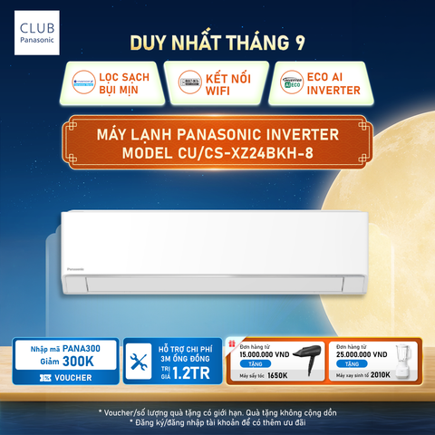 Máy lạnh điều hòa Inverter 2.5HP 2 chiều Panasonic CU/CS-XZ24BKH-8