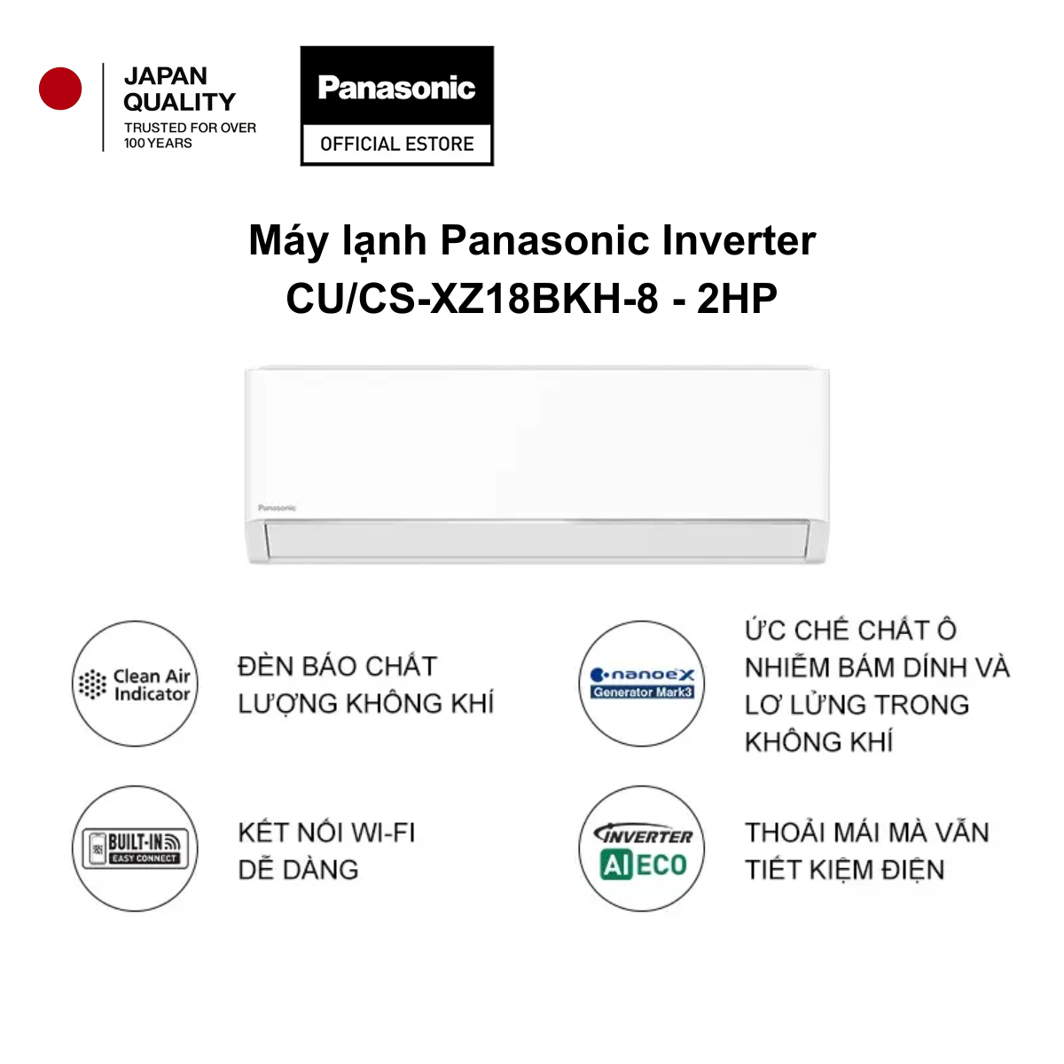 Máy lạnh điều hòa Inverter 2HP 2 chiều Panasonic CU/CS-XZ18BKH-8 – ảnh 2