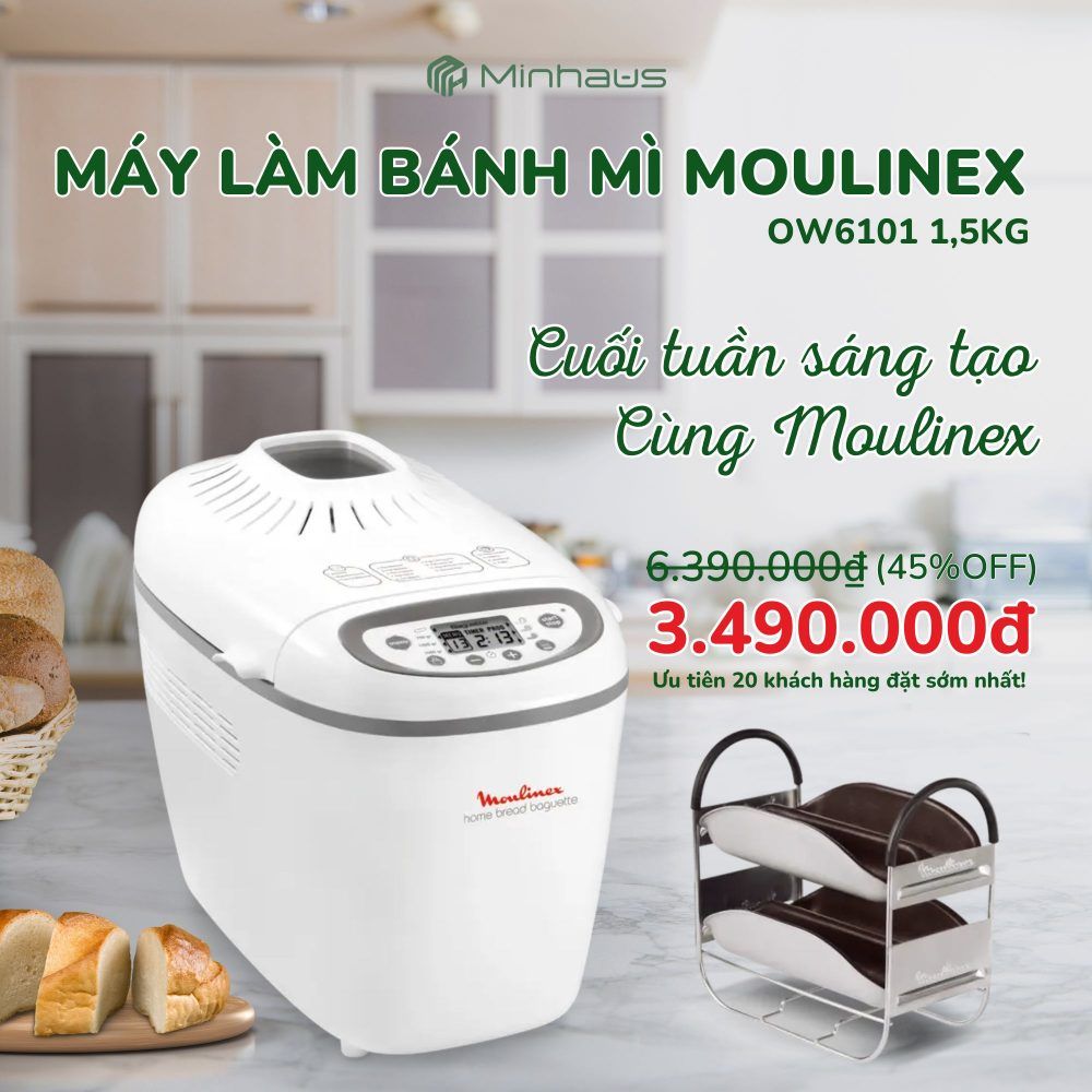 Máy Làm Bánh Mì Moulinex OW6101 1,5kg