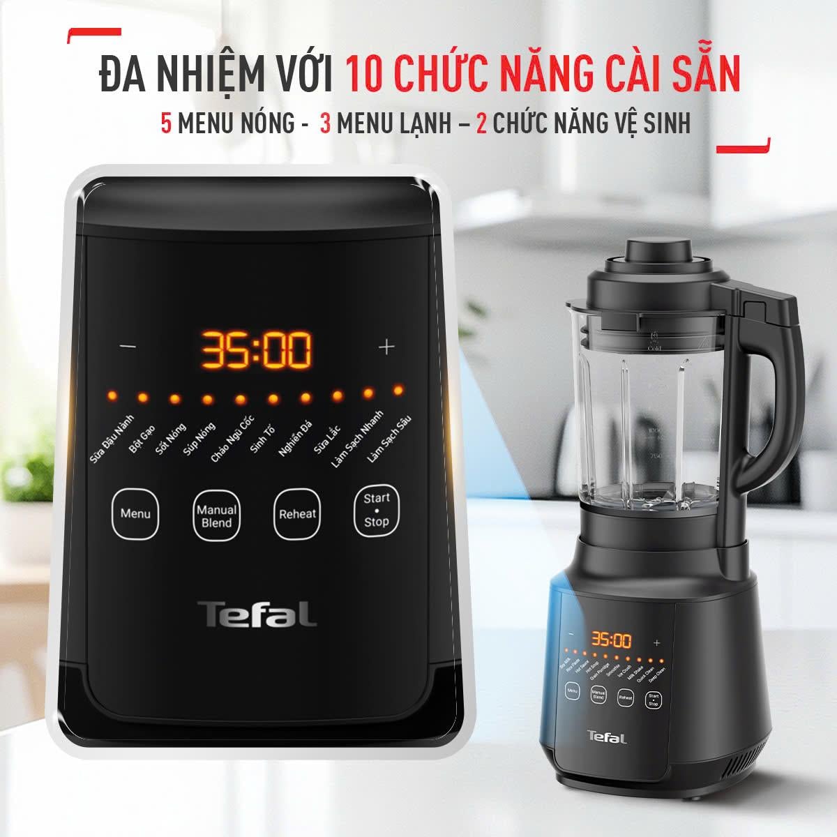 Máy xay sinh tố và sữa hạt Tefal BL511868 - 1000W – ảnh 8