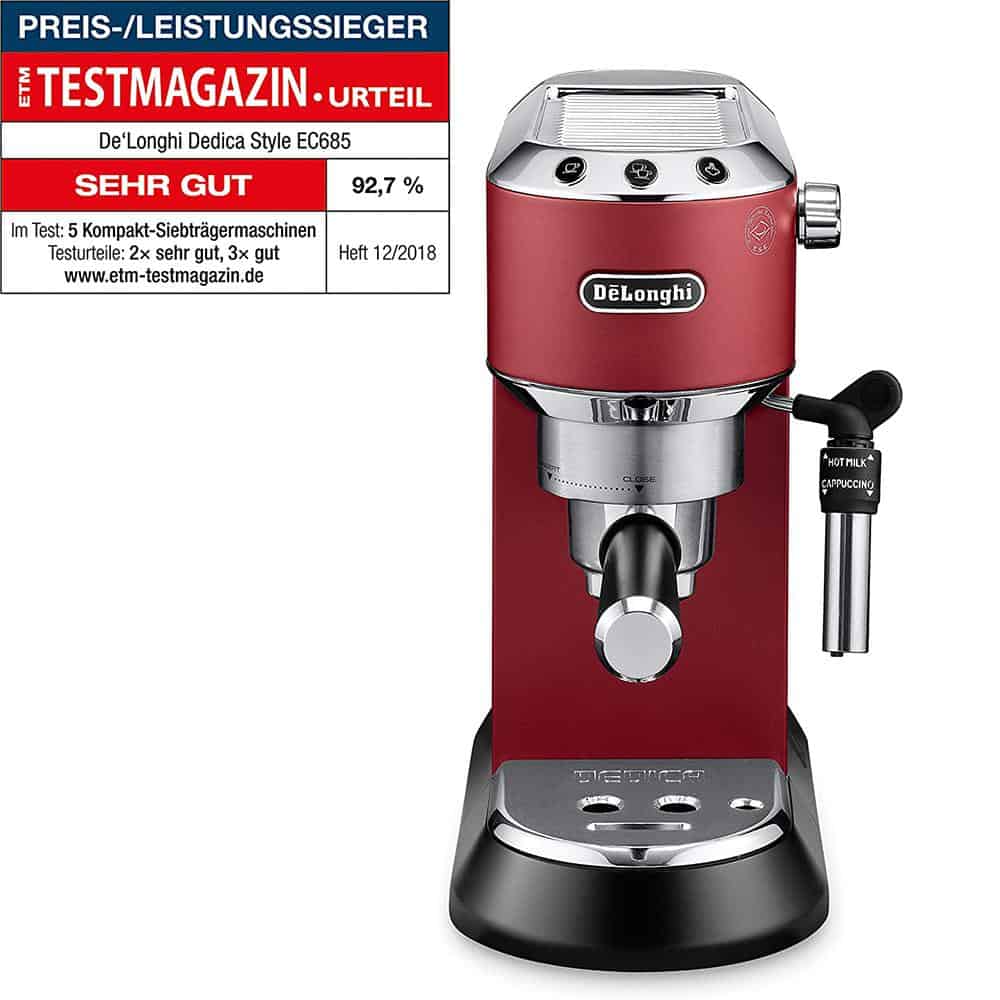 Máy pha cafe thủ công DeLonghi EC685.R Dedica Style – ảnh 3