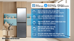 Tủ Chăm Sóc Quần Áo Thông Minh Samsung Bespoke AirDresser 5 móc DF24CB9900CRSV ảnh 2