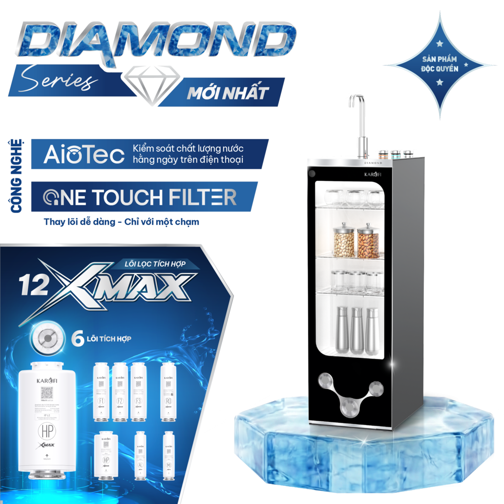 Máy lọc nước nóng lạnh Karofi Diamond S68E