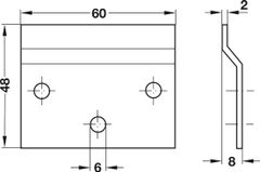 Đế Gắn Tường Chiều Dài 60mm Hafele 290.08.900 ảnh 2