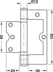 Bản lề lá màu đen mờ 102mm Hafele 926.22.105 ảnh 2