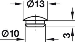 Nắp đậy ốc liên kết 13/10mm = nhựa Hafele 045.13.106 ảnh 2