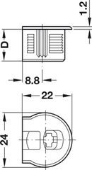 Thân Ốc Liên Kết Cho Gỗ Dày Từ 19mm Hafele 263.14.705 ảnh 2