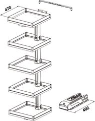 Bộ Kệ Convoy Lavido 450mm Hafele 549.62.904 ảnh 6