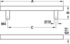Tay Nắm Tủ Inox 200mm Hafele 155.01.402 ảnh 2