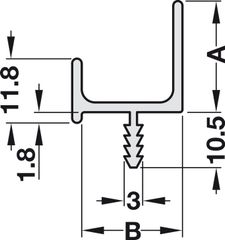 Tay Nắm Dạng Thanh Nhôm 2500mm Hafele 126.22.909 ảnh 3