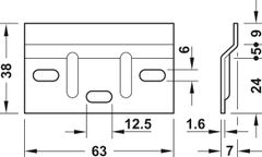 Đế Gắn Tường Cho Bas Treo Tủ Hafele 290.08.920 ảnh 2