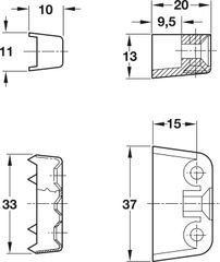 Liên kết RTA nâu 37x20x13mm Hafele 262.61.100 ảnh 2