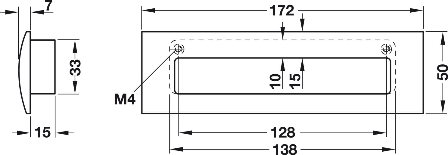 Tay Nắm Tủ Âm 172mm Hafele 151.22.400 - Tay nắm âm Hafele 151.22.400 cho ngăn kéo rộng và tủ bếp Tay Nắm Tủ Âm 172mm Hafele 151.22.400 - Tay nắm âm Hafele 151.22.400 cho ngăn kéo rộng và tủ bếp