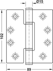 Bản lề chịu lực, 102 MM, SS316 Hafele 926.94.703 ảnh 3