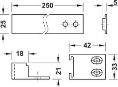 Bas gắn cánh tủ lạnh Hafele 568.16.020 ảnh 2