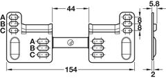 Đế Gắn Tường Cho Bas Treo Tủ Hafele 290.41.991 ảnh 2