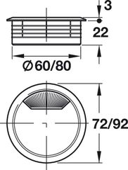 Nắp CHE dây điện=nhựa Hafele 429.99.137 ảnh 2