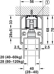 Bộ phụ kiện cửa trượt classic 80-P VER.B Hafele 940.82.102 ảnh 4