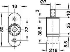Khóa nhấn =KL Hafele 234.65.600 ảnh 2