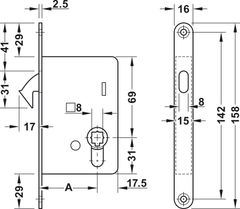 Bộ Thân Khóa Cho Cửa Trượt Hafele 911.26.524 ảnh 5