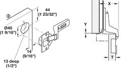 Phụ Kiện Bản Lề Cho Cửa 1 Cánh 19 - 22mm Hafele 408.24.011 ảnh 2