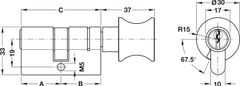 Ruột Khóa 1 Đầu Chìa 1 Đầu Vặn 71mm Hafele 916.01.063