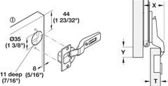 Phụ Kiện Bản Lề Cho Cửa 1 Cánh 16 - 19mm Hafele 408.24.020 ảnh 3
