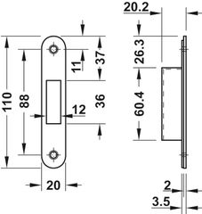 Thân Khóa Cho Cửa Trượt Hafele 911.26.292 ảnh 2