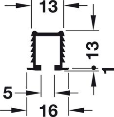 Thanh trượt = nhựa màu bạc 2m Hafele 404.71.902 ảnh 3