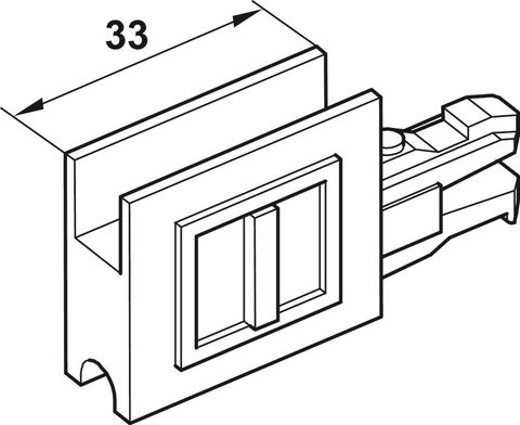 Miếng CHE cuối có KHE kính & tay nắm Hafele 415.13.010