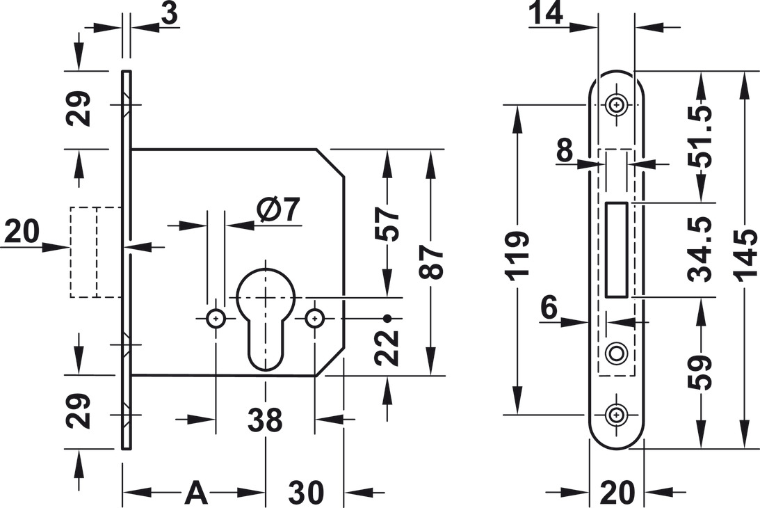 Thân khoá deadlock Hafele 911.22.297 - Cấu tạo và công dụng của thân khóa Hafele 911.22.297 Thân khoá deadlock Hafele 911.22.297 - Cấu tạo và công dụng của thân khóa Hafele 911.22.297
