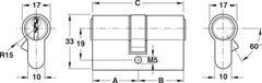 Ruột Khóa Ban Công 70mm Hafele 916.96.017 ảnh 2