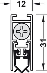 Nẹp cửa =nhôm 830mm Hafele 950.05.902 ảnh 3