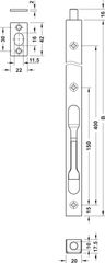 Chốt Cửa Âm 200mm Hafele 911.62.182 ảnh 2