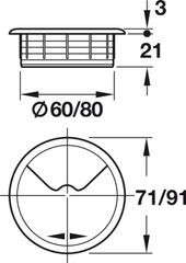 Nắp CHE dây điện =nhựa Hafele 428.96.302 ảnh 3