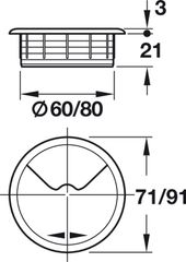 Nắp CHE dây điện = PL Hafele 428.96.702 ảnh 3