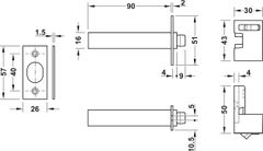 Chốt An Toàn Dạng Xích Hafele 911.59.425 ảnh 2